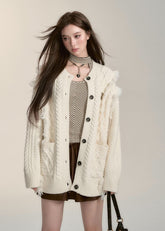Raw Edge Hemp Knit Cardigan